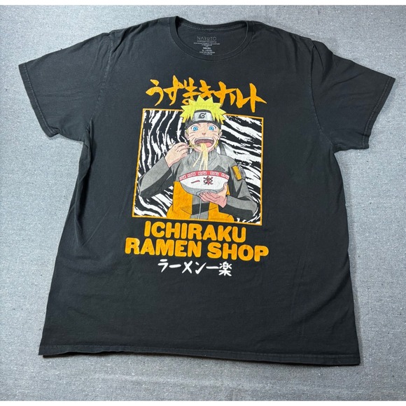 Naruto Other - Naruto Shippuden Ichiraku Ramen Shop Graphic T-Shirt Black XL Anime Manga Tee